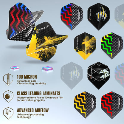 Turnart Darts Metal Tip Set - Steel Tip Darts Darts Set Professional Metal Darts