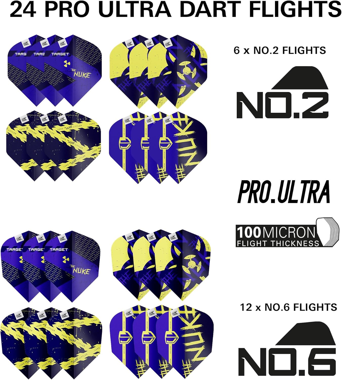 Target Darts Luke Littler Brass Dart Set with Fixed Steel Tip Points, 22G | Pro Grip Shafts & No.2 Pro Ultra Dart Flights | 100 Piece Professional Dart Set & Accessories for Any Player